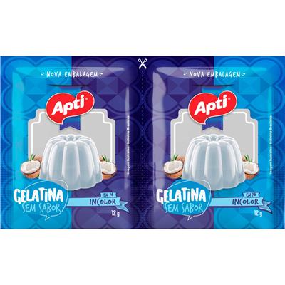 GELATINA EM PÓ INCOLOR SEM SABOR APTI 12G