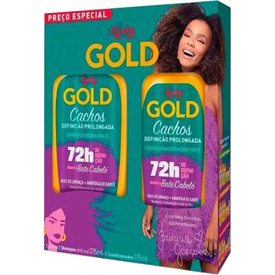 KIT SHAMPOO E CONDICIONADOR CACHOS NIELY GOLD 2UN