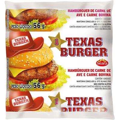 HAMBÚRGUER DE CARNE DE AVE TEXAS BURGER SEARA 56G