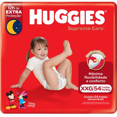 FRALDA INFANTIL SUPREME CARE XXG 12H HUGGIES 54UN