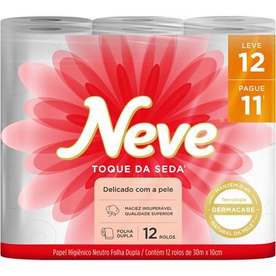 PAPEL HIGIÊNICO FOLHA DUPLA NEUTRO 30M NEVE 12UN
