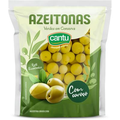 AZEITONA VERDE COM CAROÇO EM CONSERVA CANTU 170G