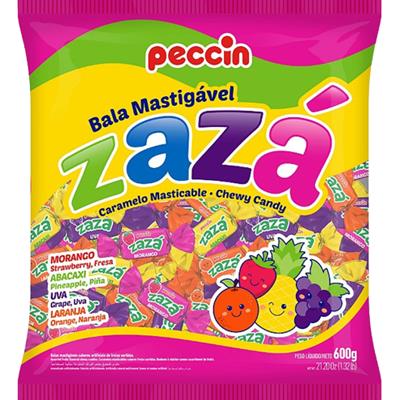 BALA DE CARAMELO SABORES SORTIDOS ZAZÁ PECCIN 600G