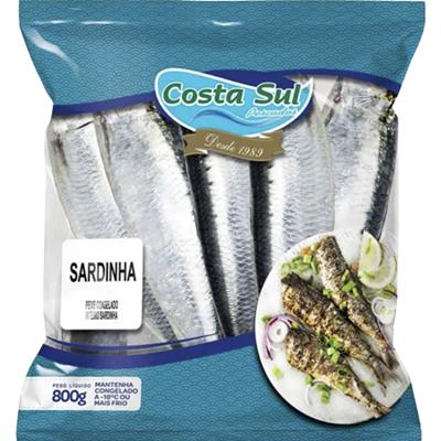 PEIXE SARDINHA INTEIRA CONGELADA COSTA SUL 800G