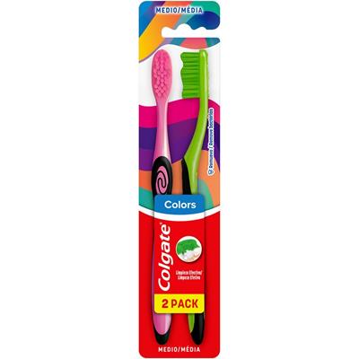 ESCOVA DENTAL MÉDIA COLORS COLGATE 2UN