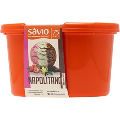 SORVETE SABOR NAPOLITANO SÁVIO 1,5L