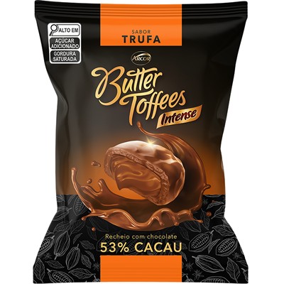 BALA TRUFA CHOCOLATE 53% CACAU BUTTER TOFFEES 90G