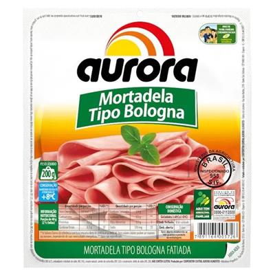 MORTADELA TIPO BOLOGNA FATIADA AURORA 180G