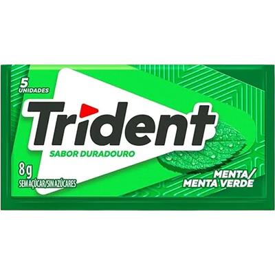 CHICLETE SEM AÇÚCAR SABOR MENTA VERDE TRIDENT 8G