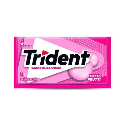 CHICLETE SEM AÇÚCAR SABOR TUTTIFRUTTI TRIDENT 5U
