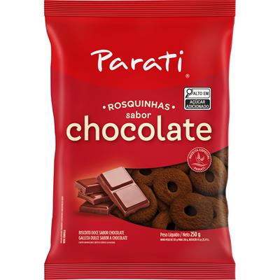 BISCOITO ROSQUINHA SABOR CHOCOLATE PARATI 250G