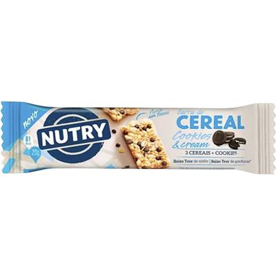 BARRA DE CEREAL SABOR COOKIES & CREAM NUTRY 20G