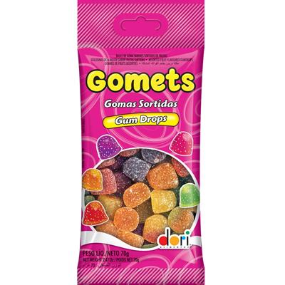 GOMA DE MASCAR SABORES SORTIDOS GOMETS DORI 70G