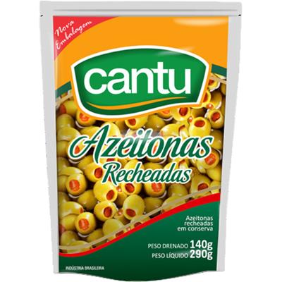 AZEITONA VERDE SEM CAROÇO RECHEADA CANTU 290G