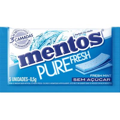 GOMA DE MASCAR FRESH MINT PURE FRUIT MENTOS 8,5G