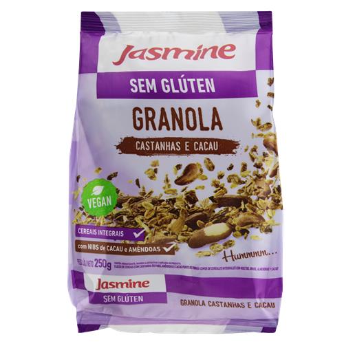 GRANOLA CASTANHAS E CACAU SEM GLÚTEN JASMINE 250G