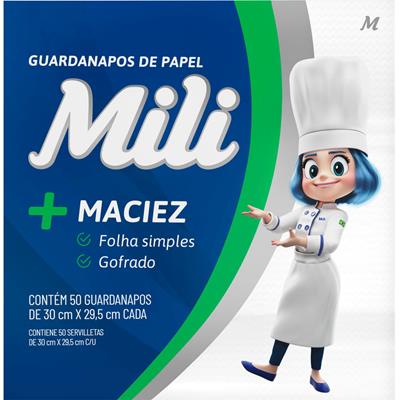 GUARDANAPO DE PAPEL FOLHA SIMPLES MILI 50UN