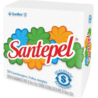 GUARDANAPO DE PAPEL DE FOLHA SIMPLES SANTEPEL 50UN