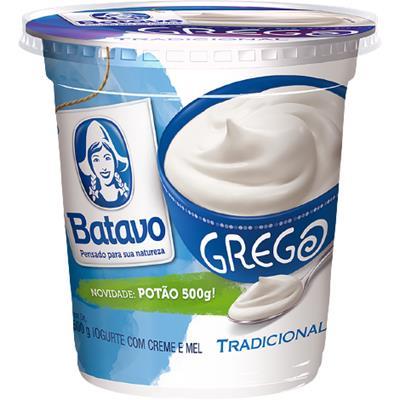IOGURTE TRADICIONAL CREME E MEL GREGO BATAVO 500G
