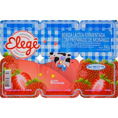 BEBIDA LÁCTEA FERMENTADA SABOR MORANGO ELEGÊ 6UN