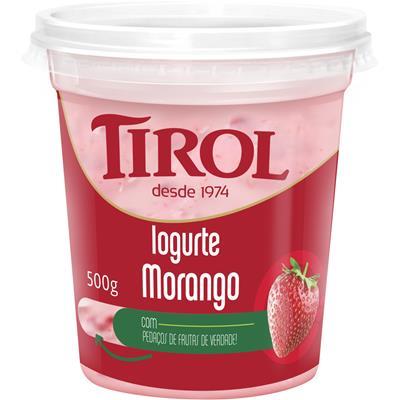 IOGURTE INTEGRAL COM PEDAÇOS DE MORANGO TIROL 500G