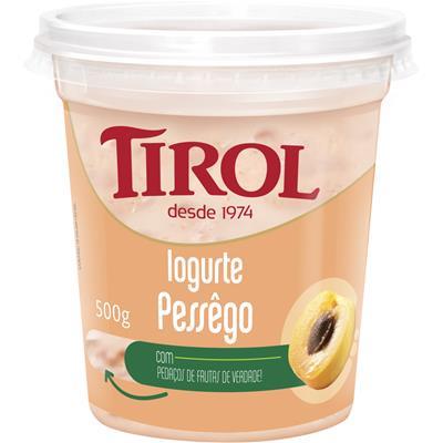 IOGURTE INTEGRAL COM PEDAÇOS DE PÊSSEGO TIROL 500G