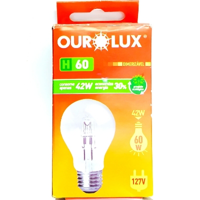 LÂMPADA OUROLUX HALÓGENA CLARA 60W 127V