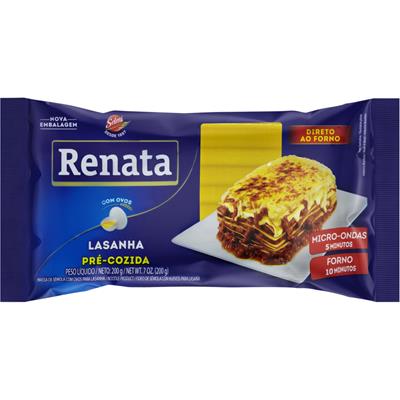 MASSA DE SÊMOLA COM OVOS PARA LASANHA RENATA 200G