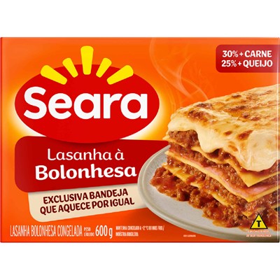 LASANHA À BOLONHESA CONGELADA SEARA 600G
