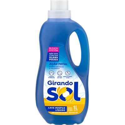LAVA-ROUPAS LÍQUIDO COM AÇÃO TOTAL GIRANDO SOL 1L