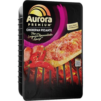 PÃO COM LINGUICA APIMENTADA E QUEIJO AURORA 400G