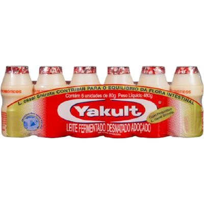 LEITE FERMENTADO DESNATADO YAKULT 80G 6UN
