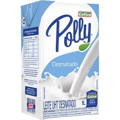 LEITE UHT DESNATADO LONGA VIDA POLLY 1L